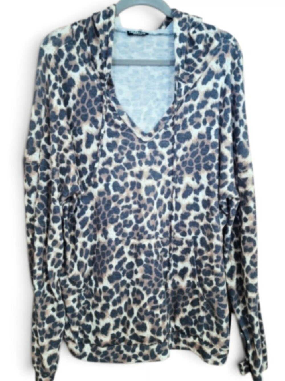 Women's Heimish Leopard Print Plus Size Hoodie~3XL